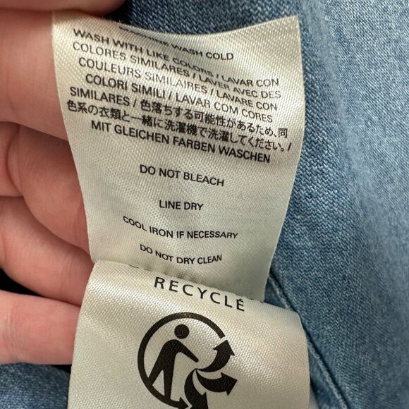 Outerknown Womens Denim Long Sleeve Jumpsuit Waist Tie Size S Light Wash Organic - Picture 7 of 14